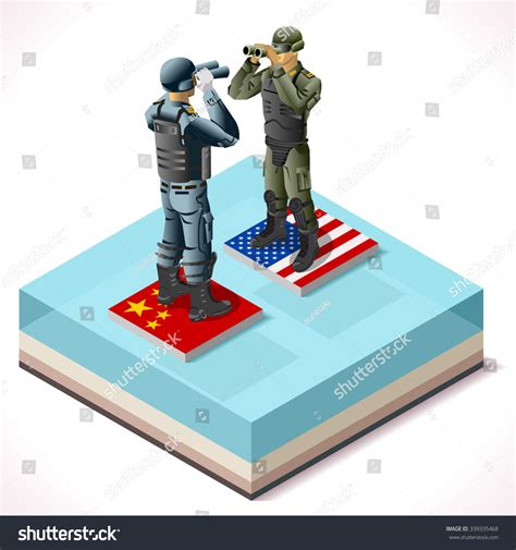 Isometric Militar Confrontation Usa Vs China Stock Vector (Royalty Free ...