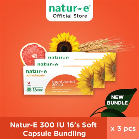 Jual Bundle Natur E Active Beauty Natural Vitamin E 300 IU 16s 3pcs