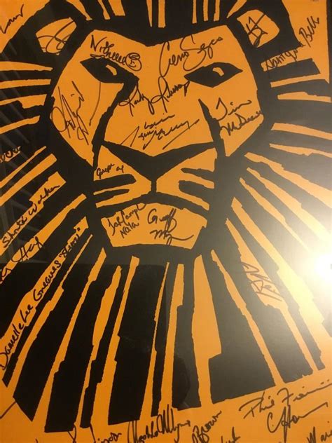 Rare Lion King Musical Poster Signed Autographs Framed Broadway Theater ...