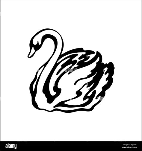 Silueta De Cisne Im Genes De Stock En Blanco Y Negro Alamy