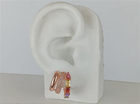 Gf Brutos Brinco Ear Cuff Pedras Color