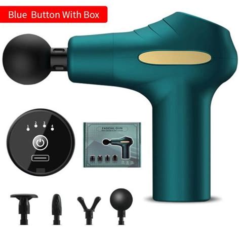 Type C Charge Bouton Bleu Pistolet De Massage Lectrique Portable