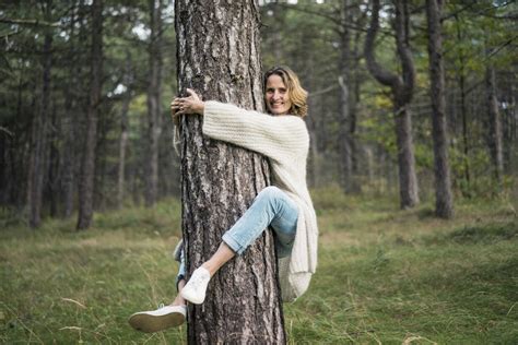 Girl In A Tree In Forest Telegraph