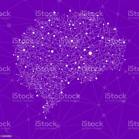 Abstract Human Brain Of Dots And Lines Stock Illustration Download Image Now Nerve Cell In