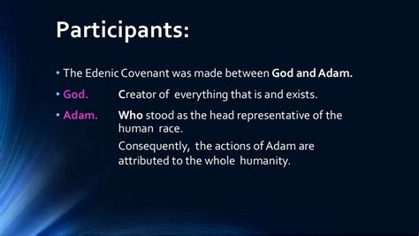 The edenic covenant.