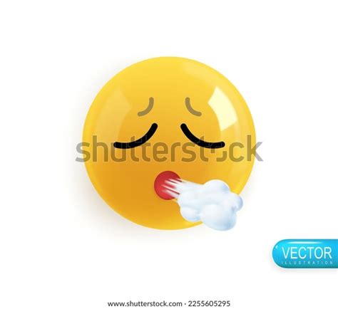 Emoji Face Sick Coughing Emotion Realistic Stock Vector (Royalty Free ...