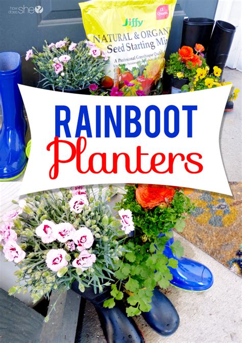 Tremendous Cute Rainboot Planters The Pro Garden