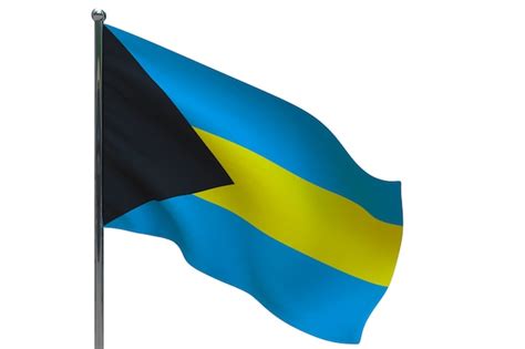 Premium Photo Bahamas Flag On Pole Metal Flagpole National Flag Of