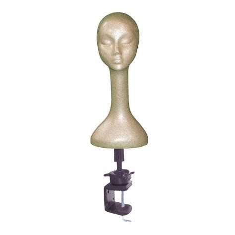 Long Neck Female Head Styrofoam Tan With Professional Display Clamp Industrial