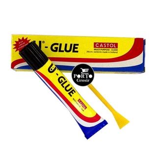 Jual Castol U Glue Lem Stryofoam Gabus Kertas Plastik Glue Cair Bening