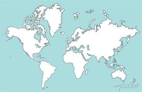 Freehand Drawing World Map Sketch On White Background Vector Cartazes