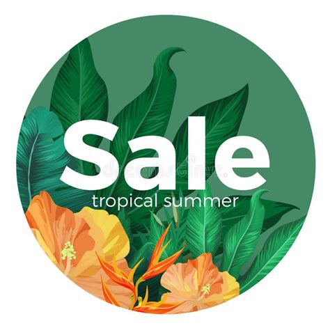 Anuncio Tropical Del Verano De La Venta Con Las Flores Magn Ficas En