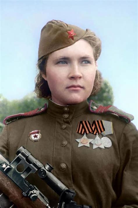 Colorized Photos Of Legendary Soviet Female Snipers From Wwii