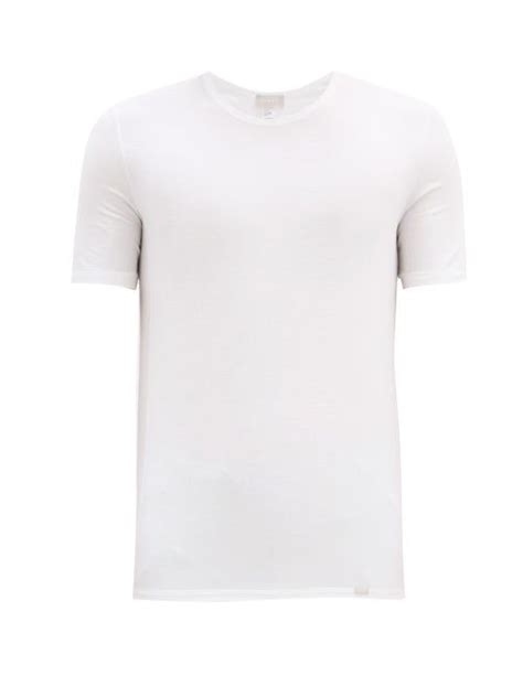 Hanro Natural Function Lyocell Blend T Shirt Mens White Shirts