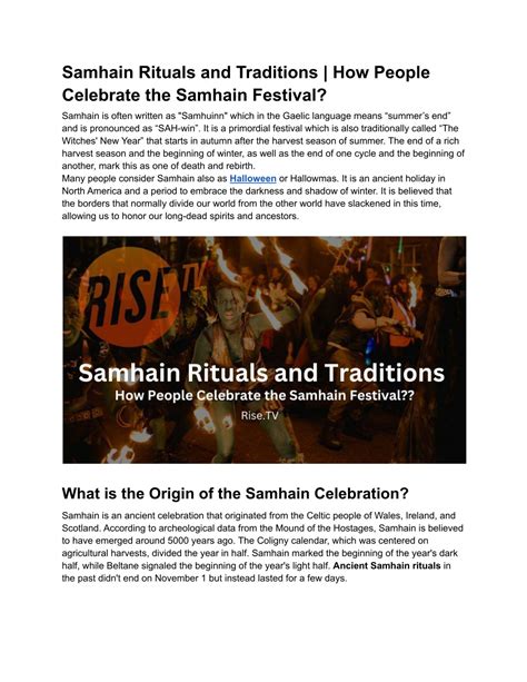 PPT Samhain Rituals And Traditions How You Can Celebrate The