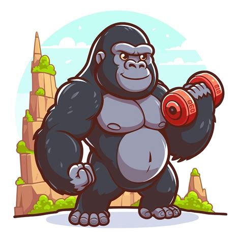 Premium Vector Cute Gorilla Cartoon Vector On White Background