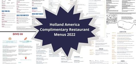 Holland America Menus 2022 Archives · Prof Cruise Ship Tour Cruise