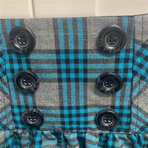 💙candie’s Blue Plaid Tartan Mini Skirt Lace Up Depop