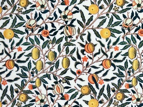 William Morris Pomegranate Cotton Percale Print Cream