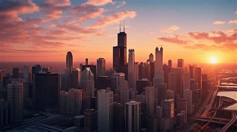 Premium AI Image | Chicago skyline in the evening