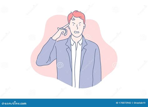 Angry, Irritated, Stressed Man Concept Stock Vector - Illustration of ...