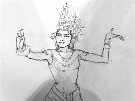 Khmer Apsara Print Apsara Dancer Painting Cambodian Apsara Etsy