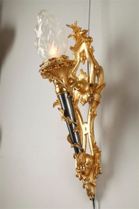 Proantic Pair Of Louis Xvi Style Torch Wall Lights By Gagneau France