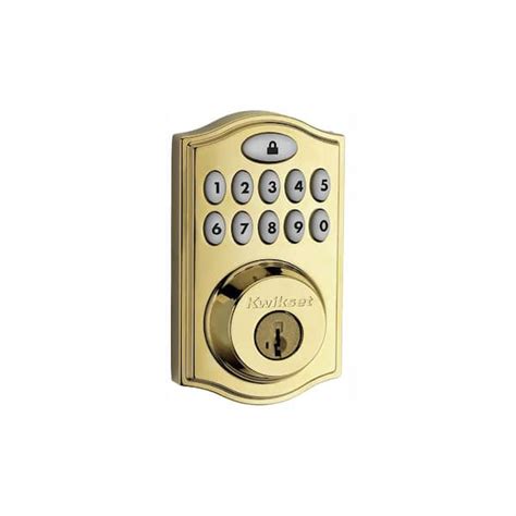 Kwikset Z Wave Smartcode 914 Lifetime Polished Brass Single Cylinder Electronic Deadbolt