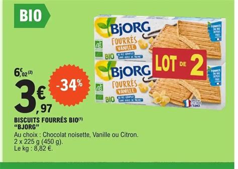 Promo Biscuits Fourr S Bio Bjorg Chez E Leclerc