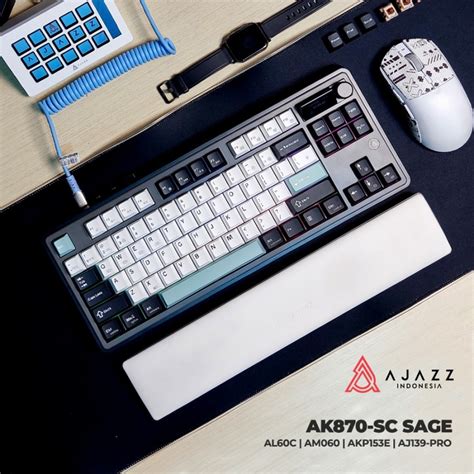 Jual Ajazz AK870 AK 870 Wireless Mechanical Gaming Keyboard Gasket Mount Hot Swap OLED Screen