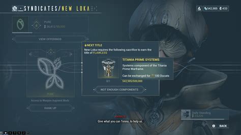 Change New Loka Flawless Standing Item Requirements Missions And Levels