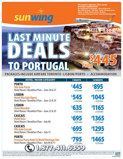 Sunwing Vacations | Last Minute Deals to Portugal | Toronto Departures ...