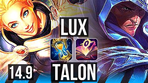 LUX Vs TALON MID 12 2 15 1700 Games Legendary BR Master 14 9