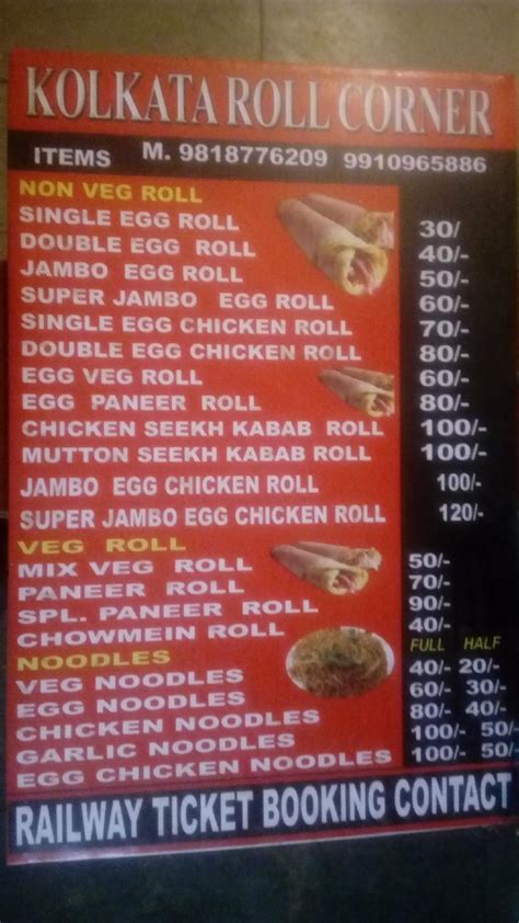 Menu At Kolkata Roll Corner Gurugram