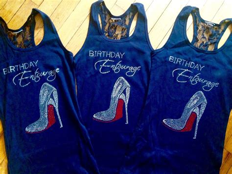 Set Of 7 Womens Rhinestone Birthday Shirts Birthday