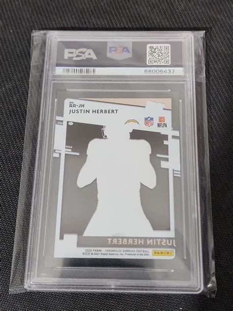 Justin Herbert 2020 Chronicles Clearly Donruss Rated Rookie RC PSA 9