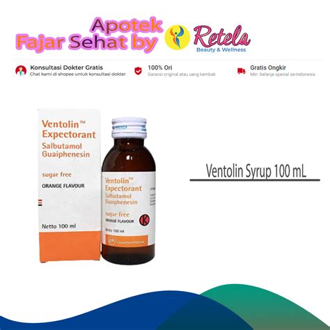 Jual Ventolin Expectorant Sirup 100 Ml Shopee Indonesia