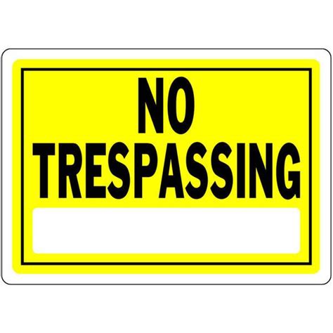 Hillman 10 X 14 Yellow No Trespassing Aluminum Sign