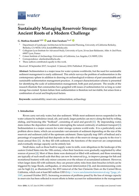 PDF Sustainably Managing Reservoir Storage Ancient Roots Of A Modern