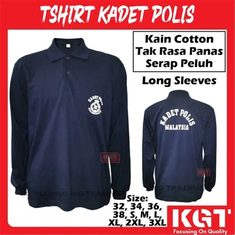 T Shirt Uniform Kadet Polis Lengan Panjang Baju Tshirt Kokurikulum Kadet Police Lazada