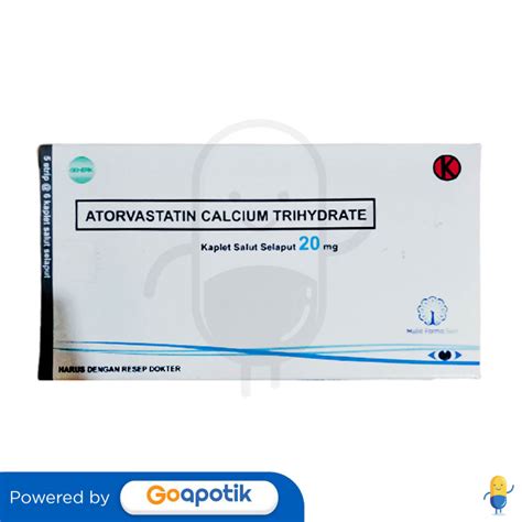 Atorvastatin Calcium Trihydrate Mulia 20 Mg Box 30 Kaplet Kegunaan