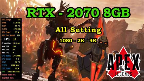 Apex Legends RTX 2070 8GB All Setting FPS Gameplay Benchmark 1080P