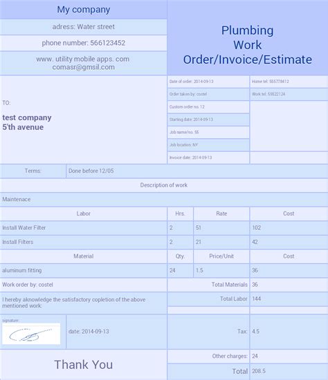 Plumbing Estimates Utilitymobileapps