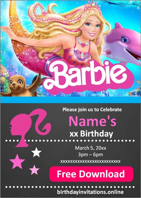 Barbie Invitations Birthday Invitations