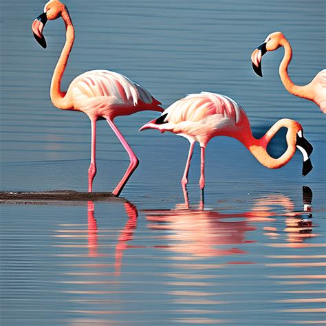 Flamingos on a Lake · Creative Fabrica