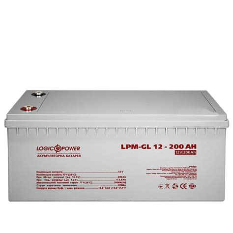 Купити гелевий акумулятор logicPower 12 вольт 200 ампер LPM GL 12V