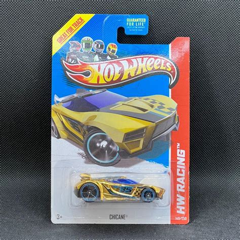 Hot Wheels Chicane 2013 HW Racing Super Chromes Sports Car Gold Hobbies Toys Toys Games