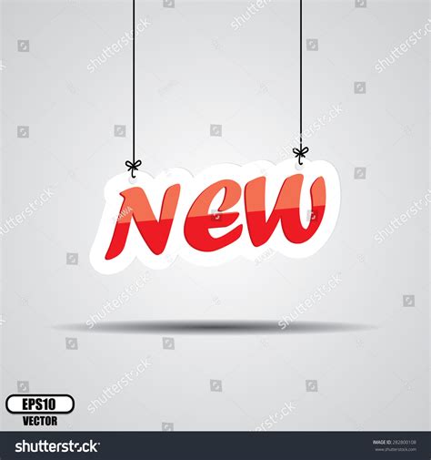 New Red Sign Hanging On Gray Stock Vector Royalty Free 282800108