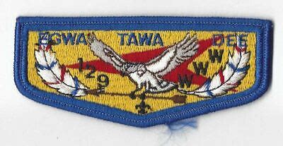 OA Lodge 129 Egwa Tawa Dee S Flap Blue Bdr Vert Bgkd Atlanta Area Cncl