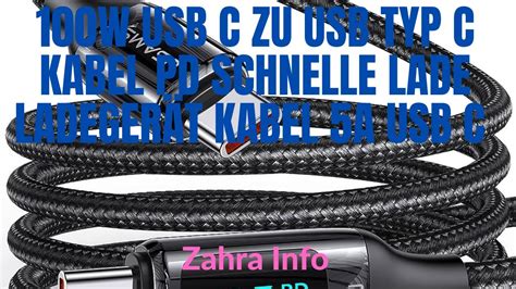 W Usb C Zu Usb Typ C Kabel Pd Schnelle Lade Ladeger T Kabel A Usb C